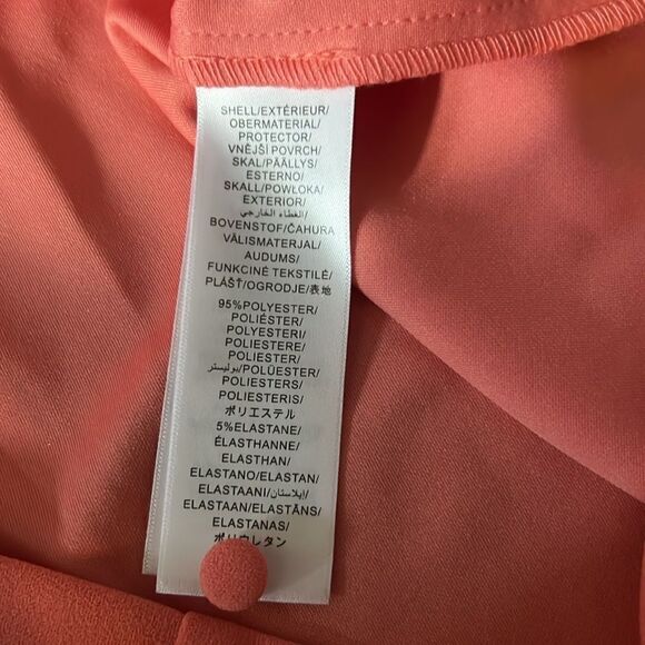 NWT Adrianna Papell Women's Tie Front Wrap Coral Dress SZ-12 - Picture 13 of 13